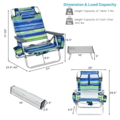 Gymax Beach Chair Set Portable Camping Chairs With 5 Adjustable Positions 3 Pieces Folding Beach Chair And Table Set No Assembly Required -VIDAXL Sale Store GUEST 1743e93e e6c0 4d23 b470 dc8570cf8958