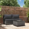 VidaXL Patio Lounge Set Grey PE Rattan Compact Adjustable Feet -VIDAXL Sale Store GUEST 17581cc5 06a0 4047 8354 cb8f881741f2