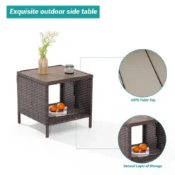Sonkuki Outdoor Patio Furniture, Square PE Rattan Wicker Side Table With Storage Shelf 15 Sonkuki Outdoor Patio Furniture, Square PE Rattan Wicker Side Table With Storage Shelf -VIDAXL Sale Store GUEST 18a3d64f 2d1e 40d6 b749 7dc74b787368