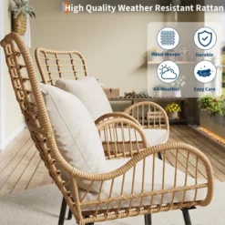 Set Of 2 All-Weather Wicker Patio Chairs, Outdoor Rattan Dining Chairs With Thick Cushions & High Backrest For Porch, Balcony, Garden, Brown 9 Set Of 2 All-Weather Wicker Patio Chairs, Outdoor Rattan Dining Chairs With Thick Cushions & High Backrest For Porch, Balcony, Garden, Brown -VIDAXL Sale Store GUEST 1b54f9ed 17b6 44b7 90aa c06bfbdb2c4b
