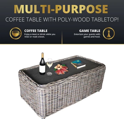 Kinger Home Hawaii 4-Piece Wicker Patio Furniture Set, Outdoor Conversation Patio Set With Deep Seating 2 Kinger Home Hawaii 4-Piece Wicker Patio Furniture Set, Outdoor Conversation Patio Set With Deep Seating - Image 2