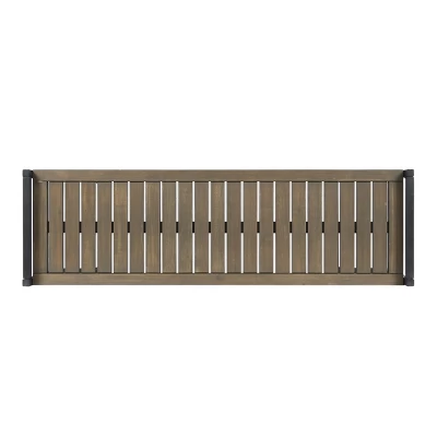 Coolbibila-Patio Benches With Cantilever Iron Legs, Garden Benches Constructed From Slatted Acacia Wood, Modern Garden Bench Outdoor 6 Coolbibila-Patio Benches With Cantilever Iron Legs, Garden Benches Constructed From Slatted Acacia Wood, Modern Garden Bench Outdoor - Image 6