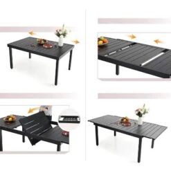 7PC Metal Patio Dining Set With Rectangular Expandable Table & 6 Chairs - Captiva Designs -VIDAXL Sale Store GUEST 1c90fda9 59f0 453a b982 971a944be2e8