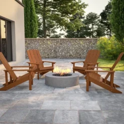 Flash Furniture Set Of 4 Charlestown All-Weather Poly Resin Wood Adirondack Chairs