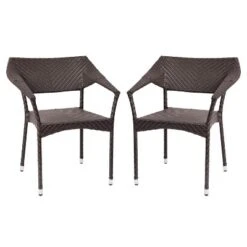 Flash Furniture Jace Set Of 2 Commercial Grade Stacking Patio Chairs, All Weather PE Rattan Wicker Patio Dining Chairs -VIDAXL Sale Store GUEST 1ca0520b d1b5 4541 8732 3c927d23fd8b