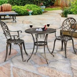 Costway 3PCS Patio Dining Set Aluminum Bistro Attached Removable Ice Bucket -VIDAXL Sale Store GUEST 1ca4f7e3 4193 4d02 8572 3fd01be30bf7