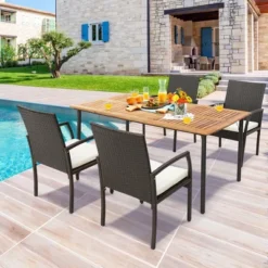 Costway Patio Rectangular Acacia Wood Dining Table With 1.9''Umbrella Hole Indoor&Outdoor -VIDAXL Sale Store GUEST 1d830ea1 da41 4666 9fdb 8c99cd66b19c