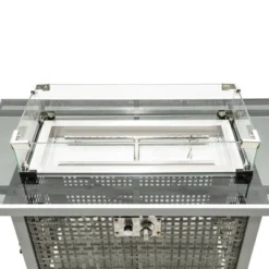 43" Propane Gas Fire Pit Table Patio Dining Table Patio Coffee Table 60000 BTU Rectangular Open Weave Wicker Fire Pit, Orange/Gray-ModernLuxe -VIDAXL Sale Store GUEST 1e5a519b b5ce 4bdc 84fa 5b38ec15e5a0