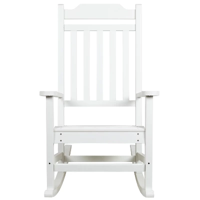 Emma And Oliver All-Weather Rocking Chair In Faux Wood - Patio And Backyard Furniture 8 Emma And Oliver All-Weather Rocking Chair In Faux Wood - Patio And Backyard Furniture - Image 8