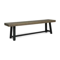 Christopher Knight Home 2pc Raphael Outdoor Bench Acacia Wood Sandblasted Gray/Black -VIDAXL Sale Store GUEST 1f0dc138 5420 4de2 b185 507782543037