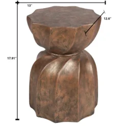 LuxenHome Weathered Copper Cement Indoor Outdoor Hourglass Side Table -VIDAXL Sale Store GUEST 1fe45ac9 8f12 46c7 900d 894b1983cf13
