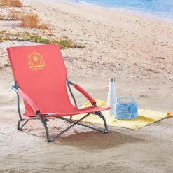 Maui And Sons Comfort Sling Back Bag Beach Camping Picnic Chair Coral