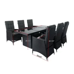 Isabel 9-Piece All-Weather PE Wicker Patio Dining Set, Outdoor Furniture With Dinnig Table - Maison Boucle -VIDAXL Sale Store GUEST 208aaf28 9bcf 4ab9 a6e6 0470134d9a5c