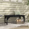 Outsunny Slatted Wooden Garden Bench, Curved Seat Front Porch Bench