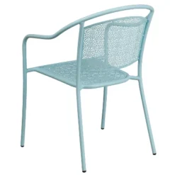 Emma And Oliver Commercial Grade Colorful Metal Patio Arm Chair With Round Back -VIDAXL Sale Store GUEST 215cdb01 6e14 4e4c a3d4 77b967235a9b
