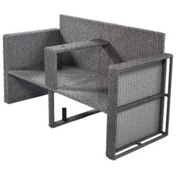 2pc Outdoor Wicker Conversation Sectional Set With Cushions & Half-Moon Side Table For Umbrella - Gray - GODEER 26 2pc Outdoor Wicker Conversation Sectional Set With Cushions & Half-Moon Side Table For Umbrella - Gray - GODEER -VIDAXL Sale Store GUEST 21b142d1 fa84 40c7 87e9 f8c7023e91a8