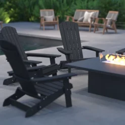 Merrick Lane Set Of 4 Poly Resin Folding Adirondack Lounge Chair - All-Weather Indoor/Outdoor Patio Chair -VIDAXL Sale Store GUEST 22c5456e 4029 46a6 8701 2537050c7e86