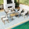 GlasFlength Patio Seating Sets, Comfortable And Stylish Retreat, Blending Modern Elegance With Functionality, Beige, 50.3"*24.9"*33.3" -VIDAXL Sale Store GUEST 2379eb13 3a91 4fa8 ae61 d19df63d16e1