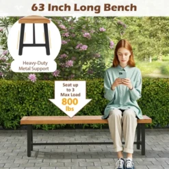 Tangkula 63 Inch Patio Bench Set Of 1/2, Acacia Wood Long Dining Bench W/ Heavy-Duty Metal Legs 13 Tangkula 63 Inch Patio Bench Set Of 1/2, Acacia Wood Long Dining Bench W/ Heavy-Duty Metal Legs -VIDAXL Sale Store GUEST 2386d70f 4576 4fde 88f7 fd1e52e252a3