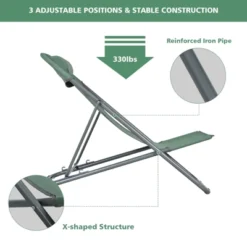 Tangkula 2 PCS Beach Chair Lounger Reclining Folding Chair W/3-Position Adjustable Backrest Blue/Orange/Green -VIDAXL Sale Store GUEST 23e75991 7ee6 4630 8ed6 158eb315d534