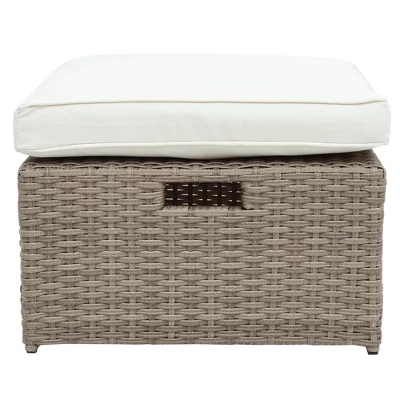 Eden 6 Piece Outdoor Conversation Set All Weather Wicker Sectional Sofa With Ottoman And Cushions Patio Furniture Set-Maison Boucle 9 Eden 6 Piece Outdoor Conversation Set All Weather Wicker Sectional Sofa With Ottoman And Cushions Patio Furniture Set-Maison Boucle - Image 9