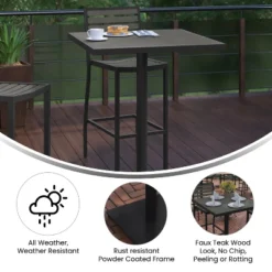 Flash Furniture Lark Commercial Grade 32" Square Outdoor Bar Height Table With Poly Resin Slats 16 Flash Furniture Lark Commercial Grade 32" Square Outdoor Bar Height Table With Poly Resin Slats -VIDAXL Sale Store GUEST 2523d277 356d 4a6f 8cdc a8ac15939b9b