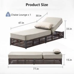 Buenhomino Outdoor Chaise Lounge Chairs With 5-inch Cushions, 5 Level Adjustable Backrest Recliner For Poolside Lounging Or Patio Retreat -VIDAXL Sale Store GUEST 252ae4f5 7fb9 4e19 b3c7 574df9772ee0