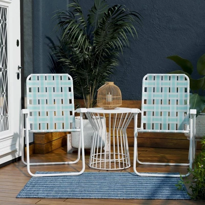 Priscilla Outdoor Folding Chair - Aqua - Novogratz 3 Priscilla Outdoor Folding Chair - Aqua - Novogratz - Image 3