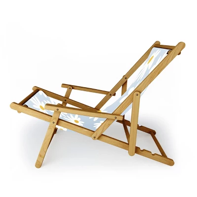 Lane And Lucia Lazy Daisies Folding Lounge Chair Blue - Deny Designs 1 Lane And Lucia Lazy Daisies Folding Lounge Chair Blue - Deny Designs