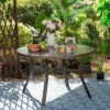 5pc Patio Set With Steel Table With 2" Umbrella Hole & Padded Sling C-Spring Arm Chairs - Captiva Designs -VIDAXL Sale Store GUEST 27c2f1fe 4030 4ab1 9385 4f4f87722e3b