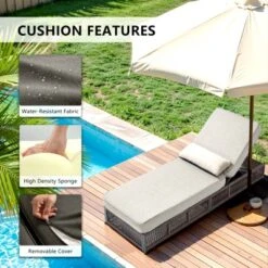 Buenhomino Outdoor Chaise Lounge Chairs With 5-inch Cushions, 5 Level Adjustable Backrest Recliner For Poolside Lounging Or Patio Retreat -VIDAXL Sale Store GUEST 27c48711 e3e9 4d59 9db3 3038ee4d5786