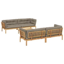 VidaXL Pallet Sofa Set Taupe Solid Acacia Wood, 100% Polyester Fabric -VIDAXL Sale Store GUEST 284925b9 c69d 4834 80e5 cd5e77ba84d6