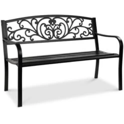 Best Choice Products Outdoor Steel Bench Garden Patio Porch Furniture W/ Floral Design Backrest, Slatted Seat -VIDAXL Sale Store GUEST 28f48162 8691 4afb 942f bc2f7aaa24a4