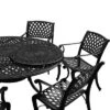 7pc Outdoor Dining Set With 59" Ornate Mesh Aluminum Round Table & Modern Chairs - Black - Oakland Living -VIDAXL Sale Store GUEST 29233067 3b65 4be9 a33d b8f8ea90cd8c