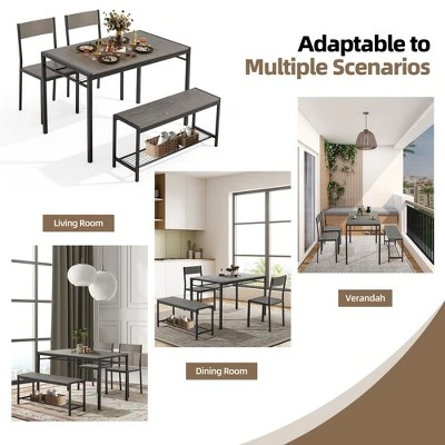 EROMMY Space-Saving Dining Table Set – Featuring A Stylish Faux Marble Or Wood Grain Table With Modern Chairs - Grey 4 EROMMY Space-Saving Dining Table Set – Featuring A Stylish Faux Marble Or Wood Grain Table With Modern Chairs - Grey - Image 4