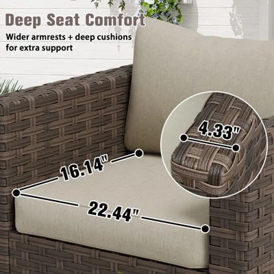 EAGLE PEAK Harbor Haven Hand-Woven Wicker Patio Chair With All Weather Resistant Deep Seat & Wide Rattan, Patio Furniture Chairs 5 EAGLE PEAK Harbor Haven Hand-Woven Wicker Patio Chair With All Weather Resistant Deep Seat & Wide Rattan, Patio Furniture Chairs - Image 5