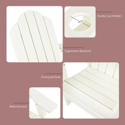 Costway 3PCS Patio Adirondack Chair & Side Table Set Weather Resistant W/ Cup Holder 3 Costway 3PCS Patio Adirondack Chair & Side Table Set Weather Resistant W/ Cup Holder - Image 3