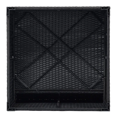 10pc Wicker Patio Sectional Seating Set With Cushion - Black/Beige - GODEER 12 10pc Wicker Patio Sectional Seating Set With Cushion - Black/Beige - GODEER - Image 12