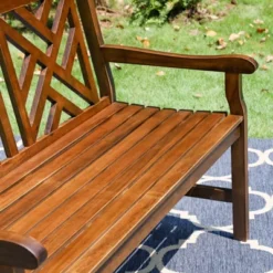 Outdoor Poplar Wood Loveseat Bench - Natural - Captiva Designs -VIDAXL Sale Store GUEST 2c1ee415 4312 4772 b199 e4803af27511