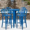 Emma And Oliver Commercial 24" Round Metal Indoor-Outdoor Bar Table Set & 4 Slat Back Stools -VIDAXL Sale Store GUEST 2c6afbdf 9048 4225 9710 484504b899c3
