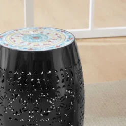 Mosaic Patio Side Table With Roman-patterned Ceramic Tile Top And Iron Frame, Outdoor End Table For Patio -Christopher Knight Home 13 Mosaic Patio Side Table With Roman-patterned Ceramic Tile Top And Iron Frame, Outdoor End Table For Patio -Christopher Knight Home -VIDAXL Sale Store GUEST 2c8bcfaf 397f 43a1 995f f3c548a3fd94