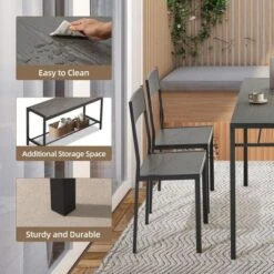 EROMMY Space-Saving Dining Table Set – Featuring A Stylish Faux Marble Or Wood Grain Table With Modern Chairs - Grey 10 EROMMY Space-Saving Dining Table Set – Featuring A Stylish Faux Marble Or Wood Grain Table With Modern Chairs - Grey -VIDAXL Sale Store GUEST 2cb82f27 f7e9 4fdc 9b36 ab876acddc24
