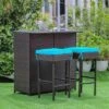 Tangkula 3PCS Patio Wicker Rattan Bar Set Table W/2 Turquoise Cushioned Stools 15 Tangkula 3PCS Patio Wicker Rattan Bar Set Table W/2 Turquoise Cushioned Stools -VIDAXL Sale Store GUEST 2e4ed980 63b5 4ed6 913e 4d2f366cb041