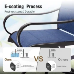 Captiva Designs 8pc Patio Dining Set With Rectangular Steel Table & Padded Sling Swivel Chairs & Market Umbrella -VIDAXL Sale Store GUEST 2f6c8b75 0e98 455a 97d0 f269ca7219ff