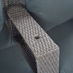 2pc Outdoor Wicker Conversation Sectional Set With Cushions & Half-Moon Side Table For Umbrella - Gray - GODEER 31 2pc Outdoor Wicker Conversation Sectional Set With Cushions & Half-Moon Side Table For Umbrella - Gray - GODEER -VIDAXL Sale Store GUEST 2fc98bd2 49f4 4d21 8063 0521597b4364