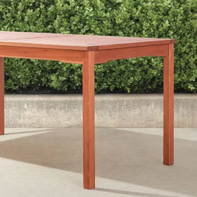 Azen Dylan Rectangular Coastal Eucalyptus Hardwood Patio Dining Table Red Brown 4 Azen Dylan Rectangular Coastal Eucalyptus Hardwood Patio Dining Table Red Brown - Image 4