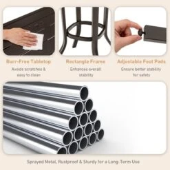 Costway Patio 3pcs Swivel Bar Height Bistro Set Cushioned Table Stools Furniture Outdoor -VIDAXL Sale Store GUEST 301cbe9b e964 4335 83e5 d4e2f1ea2406