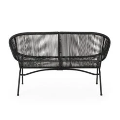 Outdoor PE Rattan Loveseat With Metal Frame,Patio Basket Loveseat With Hammock Weave,Wicker Loveseat For Garden Or Backyard-Cuddlewood -VIDAXL Sale Store GUEST 31055e24 81b1 4267 a74a 2d53509bbeab