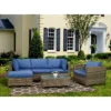 4pc Wicker Patio Sectional Seating Set - Blue - EDYO LIVING