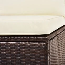 4pc Wicker Half-Moon Patio Set With Cushions - Brown/Beige - GODEER -VIDAXL Sale Store GUEST 326f8cf2 96f1 429d 8031 4c34c8cf16c7